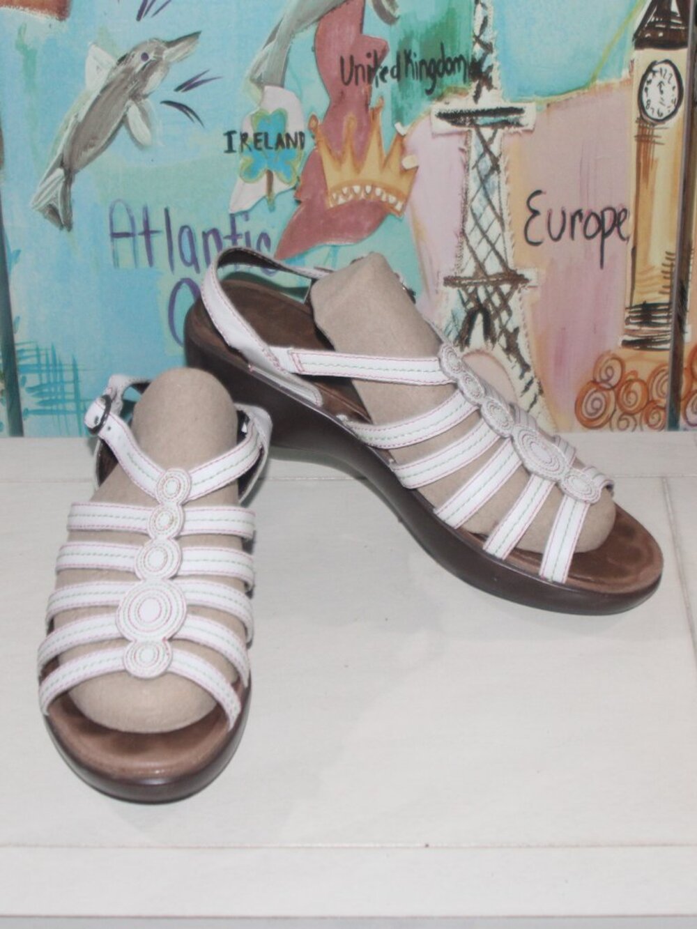 11a GUC LADIES DANSKO SANDALS - WHITE 8 1/2-9 (39)